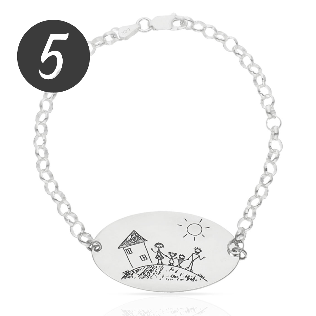 PULSERA DIBUJA SUEÑOS CHAPA OVALADA PLATA 925MM REF. AG331